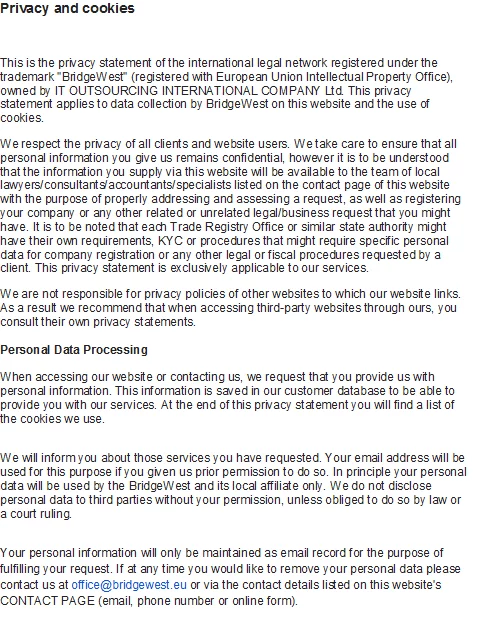 The privacy policy for the visitors of the website CompanyFormationSpain.com.